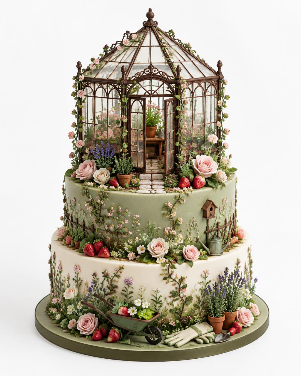 Gâteau La serre enchantée pour Brigitte