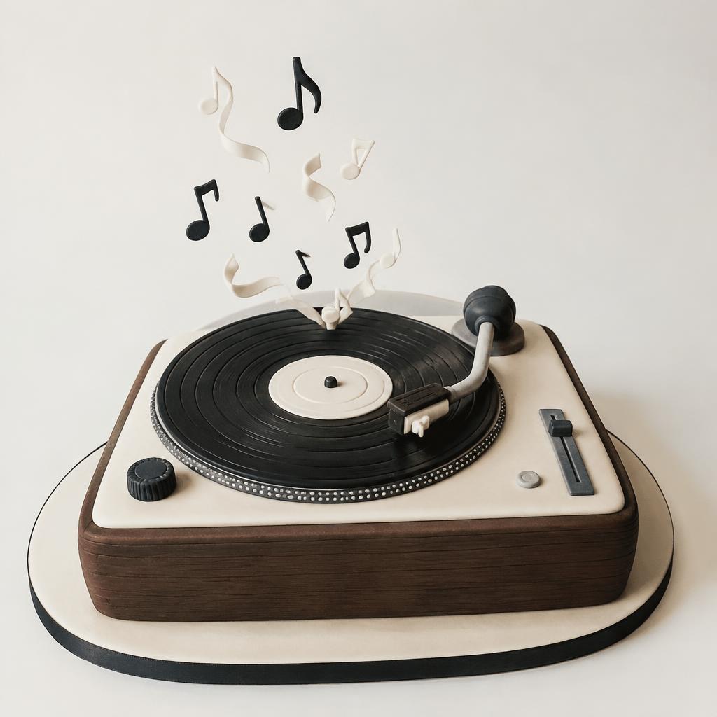 Gâteau Le Tourne-disque pour Hugo Bernard